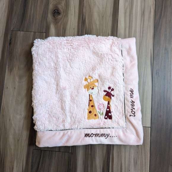 Koala Baby Girls Plush Blanket Zebra Mommy Loves Me Throw Pink 28" x 27" - Picture 5 of 7